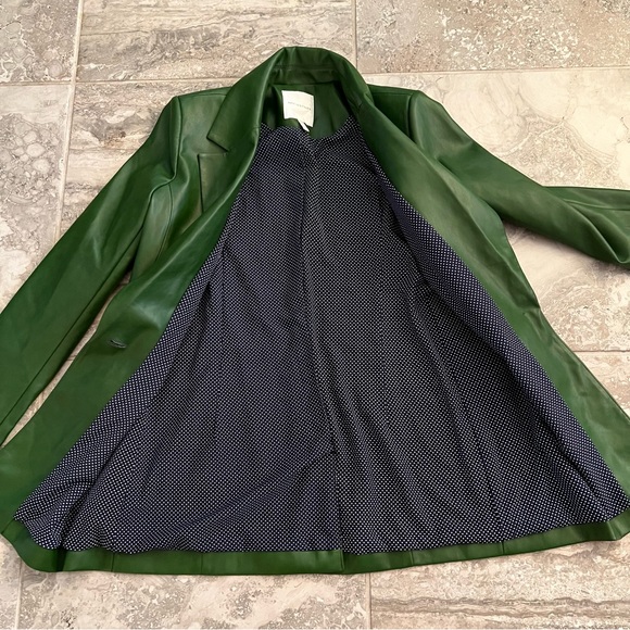 NEW Avec Les Filles Faux Leather One-Button Blazer, Green Size S, Retail $299 - Picture 11 of 13